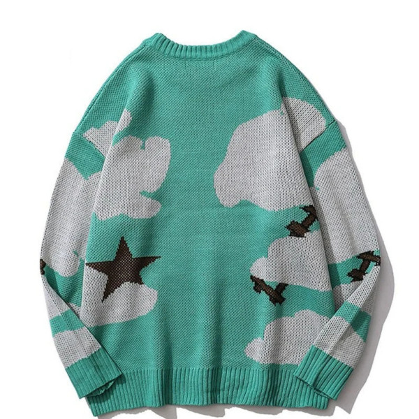 Loose pullover sweater personality casual round neck coat autumn wear women's sweater