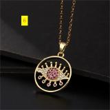Collar Chain Colorful Zircon Eye Pendant Devil's Eye Necklace