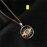 Collar Chain Colorful Zircon Eye Pendant Devil's Eye Necklace