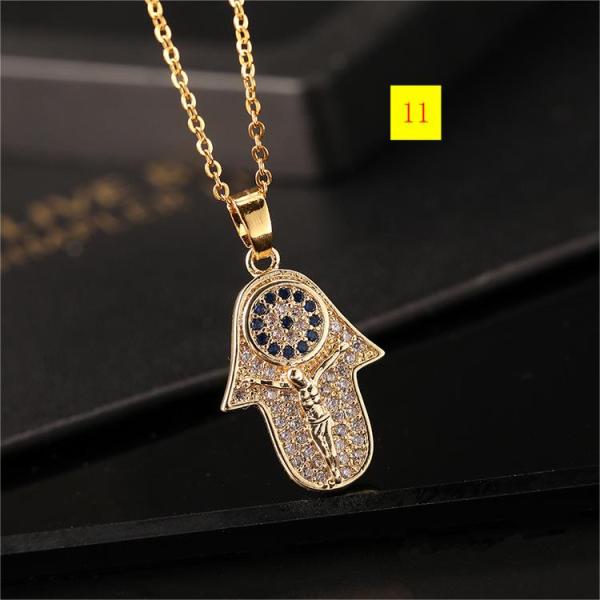 Collar Chain Colorful Zircon Eye Pendant Devil's Eye Necklace