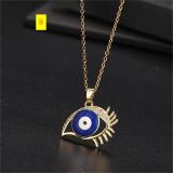 Collar Chain Colorful Zircon Eye Pendant Devil's Eye Necklace