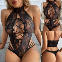 Sexy lingerie sexy lace hollow strap perspective cat girl one-piece Sexy lingerie sexy lace hollow strap perspective cat girl one-piece