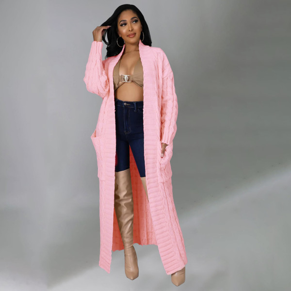Women's fashion sexy casual long sleeved sweater coat