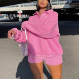 Fashion sports embroidered long sleeve pullover trend fleece sweater suit