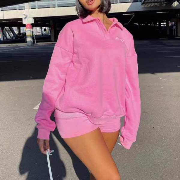 Fashion sports embroidered long sleeve pullover trend fleece sweater suit