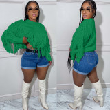 Winter Versatile Knitted Hand Hook Fringe Sweater Top