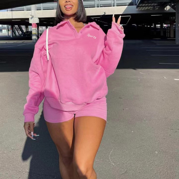 Fashion sports embroidered long sleeve pullover trend fleece sweater suit