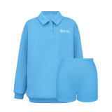 Fashion sports embroidered long sleeve pullover trend fleece sweater suit