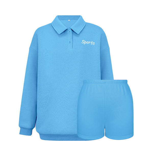 Fashion sports embroidered long sleeve pullover trend fleece sweater suit