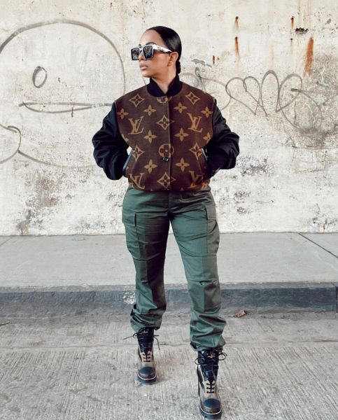 Woolen bomber printed solid color contrast jacket jacket