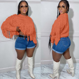 Winter Versatile Knitted Hand Hook Fringe Sweater Top