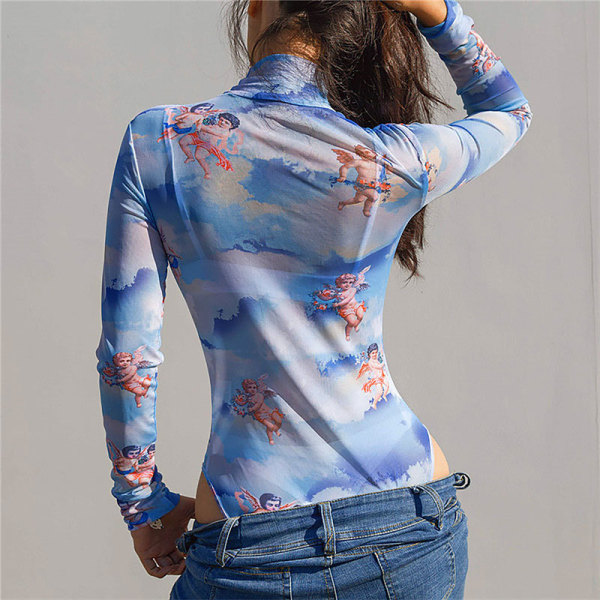 Screen printed long sleeve jumpsuit