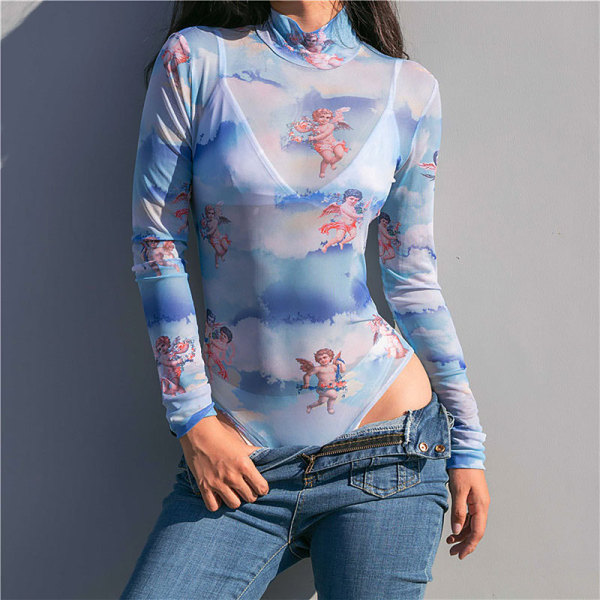 Screen printed long sleeve jumpsuit