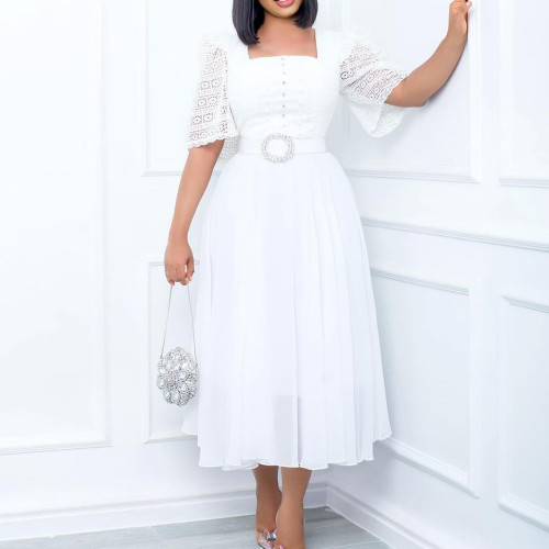 Fashion splicing chiffon beaded celebrity dress