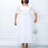 Fashion splicing chiffon beaded celebrity dress