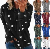 Star Print Top Loose Oversize Hoodie Star Print Top Loose Oversize Hoodie