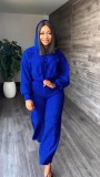 Fashion sports hooded sweater autumn and winter straight casual trousers two-piece set