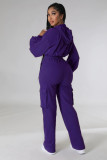 Casual hoodie, solid color, work clothes, straight pants suit, autumn and winter two-piece