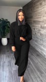 Fashion sports hooded sweater autumn and winter straight casual trousers two-piece set
