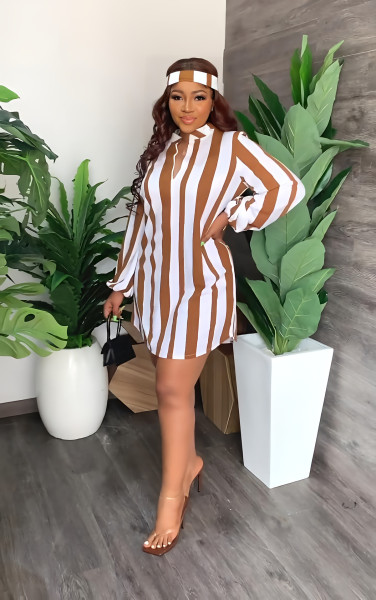 Stripe skirt casual women's dress