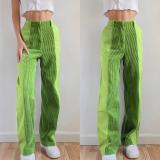 Straight pants Loose color matching casual pants Solid corduroy pants