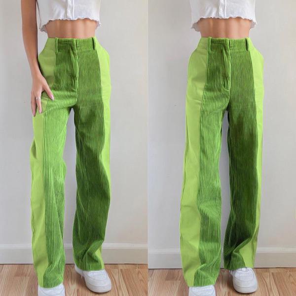 Straight pants Loose color matching casual pants Solid corduroy pants