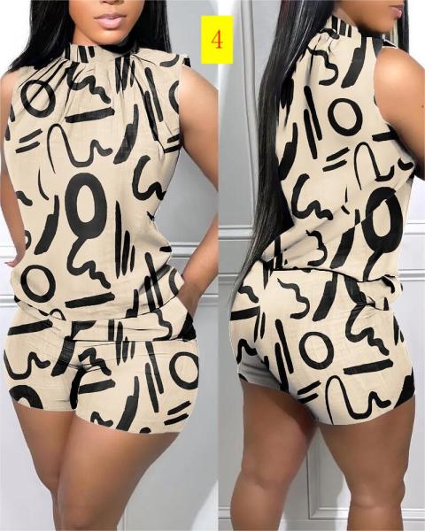 Women's polyester sleeveless fashion casual suit