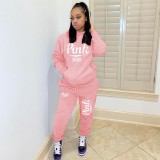 Alphabet embroidered two-piece fashion casual suit