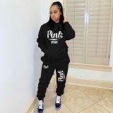 Alphabet embroidered two-piece fashion casual suit