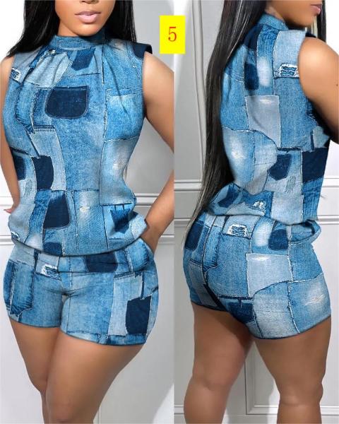 Women's polyester sleeveless fashion casual suit