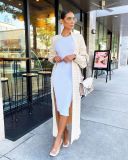 Lazy style fried dough twist knitting cardigan winter thickened plush long coat sweater