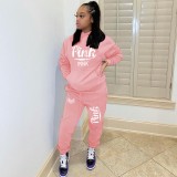 Alphabet embroidered two-piece fashion casual suit