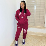 Alphabet embroidered two-piece fashion casual suit