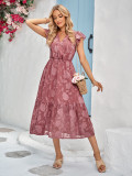 Casual V-neck Flower Sleeveless Dress