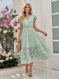 Casual V-neck Flower Sleeveless Dress
