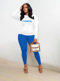 Women's fashion sports leisure color contrast printing two-piece set