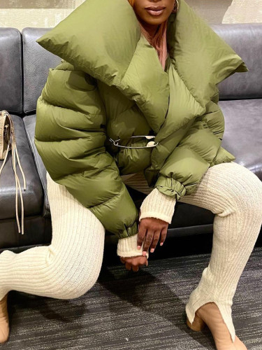 Casual turtleneck pin bread cotton padded jacket