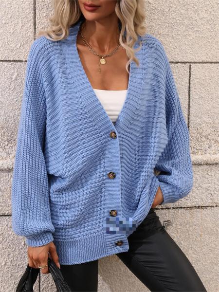 Women's sweater solid color knitted cardigan loose sweater