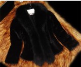 Fox fur collar slim fur coat women's short rex rabbit hair imitation mink hair imitation fur coat