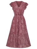Casual V-neck Flower Sleeveless Dress