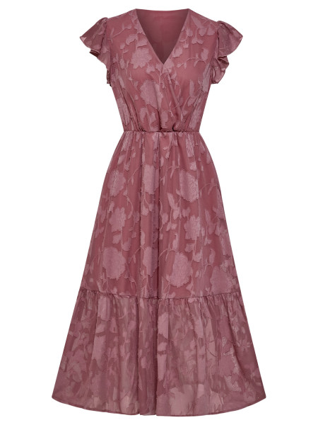 Casual V-neck Flower Sleeveless Dress