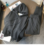 Thickened plush loose hooded sweater women's leggings suit sport casual two-piece set