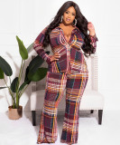 Plaid shirt long sleeve fashionable casual suit