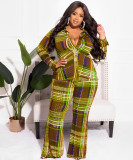 Plaid shirt long sleeve fashionable casual suit