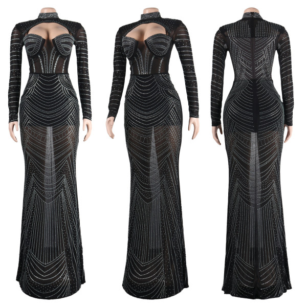 Women's perspective fitting hot drill dress
