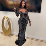 Women's perspective fitting hot drill dress