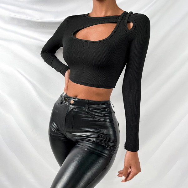 Short slim sexy long sleeved T-shirt with bottom and top