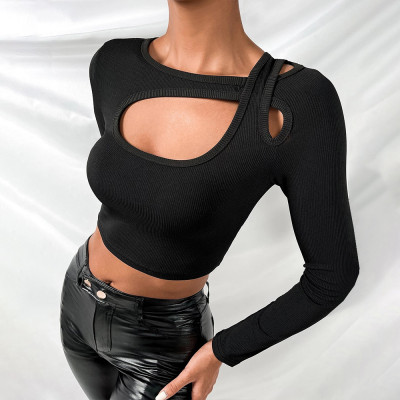 Short slim sexy long sleeved T-shirt with bottom and top