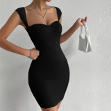Women's fashion sexy nightclub skirt sleeveless knitting bag hip sling dress