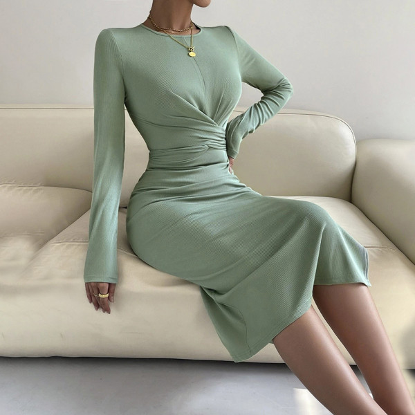 Slim fitting long sleeve square neck pullover knitted shirt